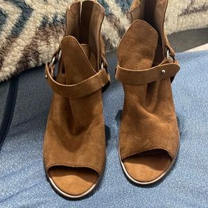 Womens open toe bootie heels